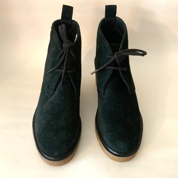 Clarks Clarkford DBT Black Suede Chukka Ankle Boots Leather Wedge heel Booties 9 - Picture 11 of 16